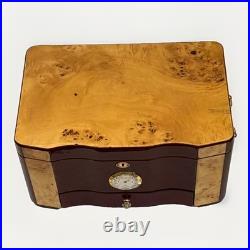 Cuban Crafters Cuban Elegance Rosewood Humidor 120 Cigar Lock Key Birdseye Gloss