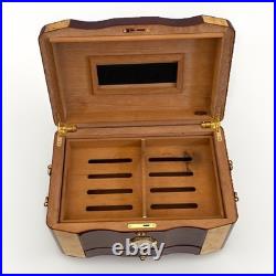 Cuban Crafters Cuban Elegance Rosewood Humidor 120 Cigar Lock Key Birdseye Gloss