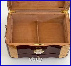 Cuban Crafters Cuban Elegance Rosewood Humidor 120 Cigar Lock Key Birdseye Gloss