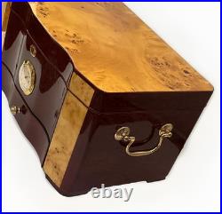 Cuban Crafters Cuban Elegance Rosewood Humidor 120 Cigar Lock Key Birdseye Gloss