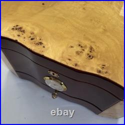 Cuban Crafters Cuban Elegance Rosewood Humidor 120 Cigar Lock Key Birdseye Gloss
