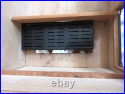 Cuban Crafters Ebony Wood withGlass Top & Front Humidor for 120 Cigars VGUC