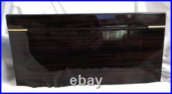 Cuban Crafters Ebony Wood withGlass Top & Front Humidor for 120 Cigars VGUC