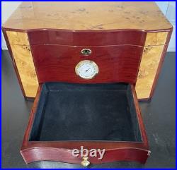 Cuban Crafters Hygrometer Humidifier Hand Made X Large Cigar Box 15x9x8