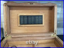 Cuban Crafters Hygrometer Humidifier Hand Made X Large Cigar Box 15x9x8