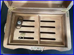 Cuban Crafters Hygrometer Humidifier Hand Made X Large Cigar Box 15x9x8