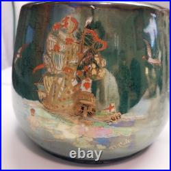 D. Cole Handpainted Ship Tobacco Humidor Crown Devon Fieldings England