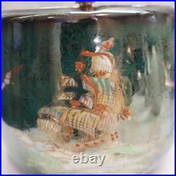 D. Cole Handpainted Ship Tobacco Humidor Crown Devon Fieldings England