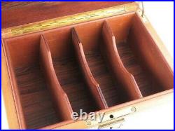 DAVIDOFF humidor Cigar Cigarette Storage Box Wood + Key JAPAN