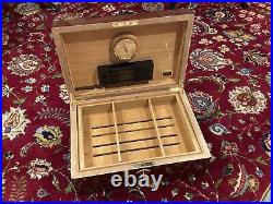 Daniel Marshall 2-Level Cigar Humidor-with Key, Humidity Unit, Dividers, Magnets