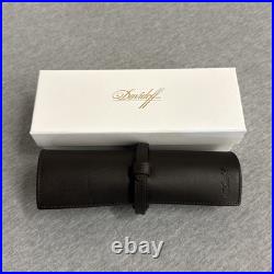 Davidoff Travel Humidor Leather Roll Bag 4 Cigars Brown