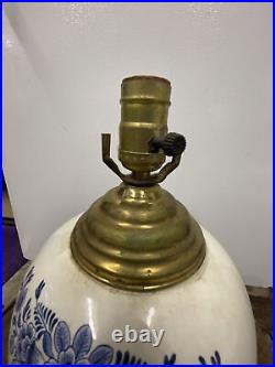 Delft Maryland Small Polychrome Tobacco Jar Lamp MINT