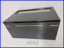 Department Of The Army USA Black Valencia Glass Top Cigar Humidor Capacity 120