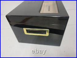 Department Of The Army USA Black Valencia Glass Top Cigar Humidor Capacity 120