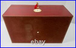 Desktop Cigar Case/cabinet Humidor Lock & Key With Handles Glass Dome Top Cedar
