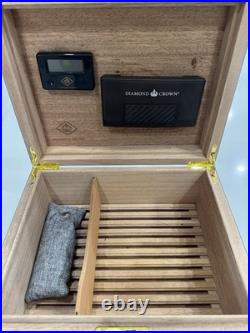 Diamond Crown Cigar Humidor + Boveda Packs Spanish Cedar 75 Cigar Capacity