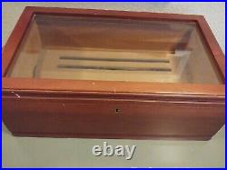 Diamond Crown Cigar Humidor By Reed And Barton Large Thick Beveled Glass