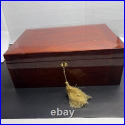 Don Salvatore 75 Count Mahogany Humidor Rosewood Finish Digital Minimeter Key