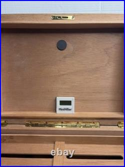 Don Salvatore 75 Count Mahogany Humidor Rosewood Finish Digital Minimeter Key