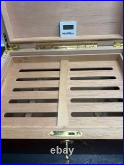 Don Salvatore 75 Count Mahogany Humidor Rosewood Finish Digital Minimeter Key