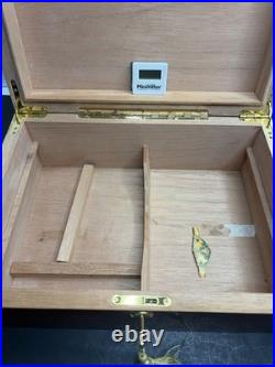 Don Salvatore 75 Count Mahogany Humidor Rosewood Finish Digital Minimeter Key