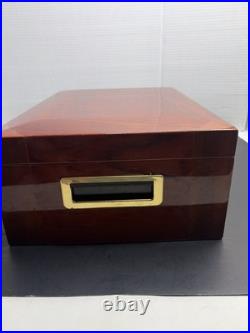 Don Salvatore 75 Count Mahogany Humidor Rosewood Finish Digital Minimeter Key