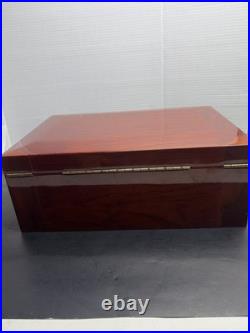 Don Salvatore 75 Count Mahogany Humidor Rosewood Finish Digital Minimeter Key