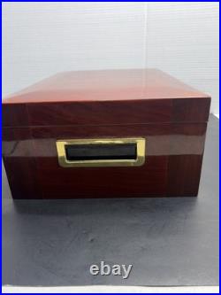Don Salvatore 75 Count Mahogany Humidor Rosewood Finish Digital Minimeter Key