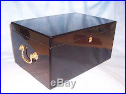 Don Salvatore Deluxe Ebony 150 Cigar Humidor Humidistat Humidifier Cedar Box