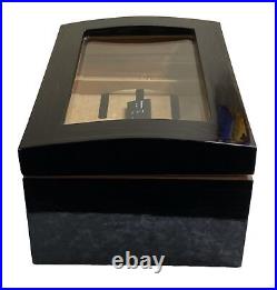 Dumaine Humidor Ebony 60 Count Spanish Cedar Cigar Wood Box 13.5 x 9.25 x 6.5