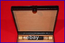 Dunhill Cigar Travel Black Leather Humidor with Dunhill Cigar Cutter