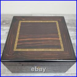 Dunhill France Macassar Ebony Inlay Lacquered Cigar Box Humidor NO KEY