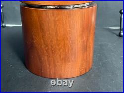 Dunhill Italy Round Walnut Wood Pipe Tobacco Humidor 5.25 high by 5 wide