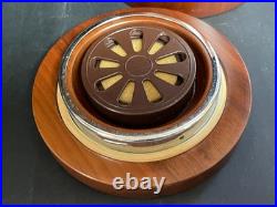 Dunhill Italy Round Walnut Wood Pipe Tobacco Humidor 5.25 high by 5 wide