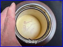 Dunhill Italy Round Walnut Wood Pipe Tobacco Humidor 5.25 high by 5 wide