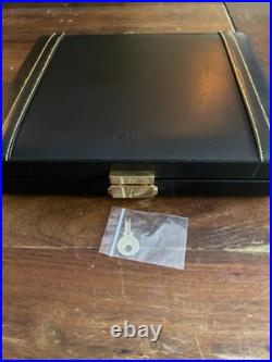 Dunhill Locking Black Genuine Leather Travel Cigar Humidor Made in Spain Withkey