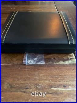 Dunhill Locking Black Genuine Leather Travel Cigar Humidor Made in Spain Withkey