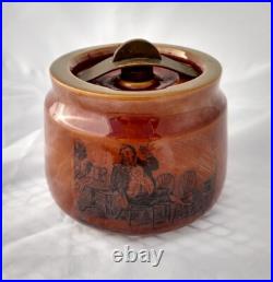 Dunhill Tobacco Jar Vintage Humidor brown Ceramic brass from England #1575 READ