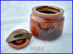 Dunhill Tobacco Jar Vintage Humidor brown Ceramic brass from England #1575 READ