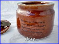 Dunhill Tobacco Jar Vintage Humidor brown Ceramic brass from England #1575 READ