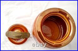 Dunhill Tobacco Jar Vintage Humidor brown Ceramic brass from England #1575 READ