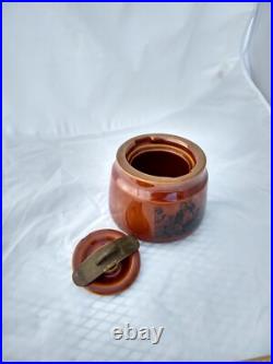 Dunhill Tobacco Jar Vintage Humidor brown Ceramic brass from England #1575 READ