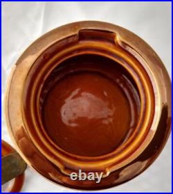 Dunhill Tobacco Jar Vintage Humidor brown Ceramic brass from England #1575 READ