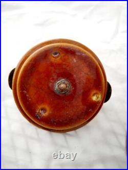 Dunhill Tobacco Jar Vintage Humidor brown Ceramic brass from England #1575 READ