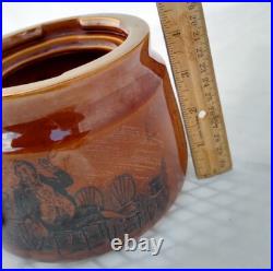 Dunhill Tobacco Jar Vintage Humidor brown Ceramic brass from England #1575 READ