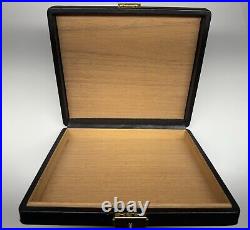 Dunhill black genuine leather travel cigar humidor made in spain