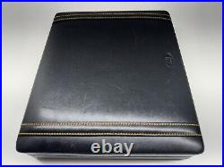 Dunhill black genuine leather travel cigar humidor made in spain