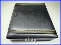 Dunhill black genuine leather travel cigar humidor made in spain