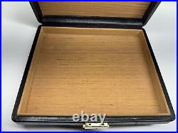 Dunhill black genuine leather travel cigar humidor made in spain