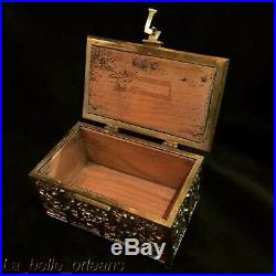 EARLY 1900's GERMAN GOTHIC BRASS DESK HUMIDOR / TRINKET BOX. MUST SEE. L@@k
